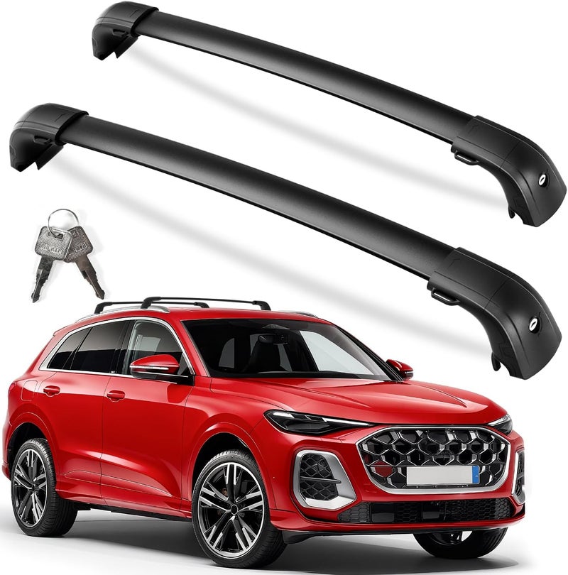KINGGERI 220lb Lockable Roof Rack Cross Bars Compatible with Audi Q5 2018 2019 2020 2021 2022 2023 2024 2025 2026 with Flush Side Rails, Heavy Duty Aluminum Roof Rails Crossbars Luggage Accessories - Image 1